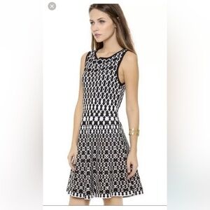 Alicie + Olivia Black and White Patterned Dress